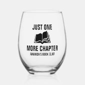 チャプターパーソナライズされたブッククラブ名 ステムなしワイングラス (正面)