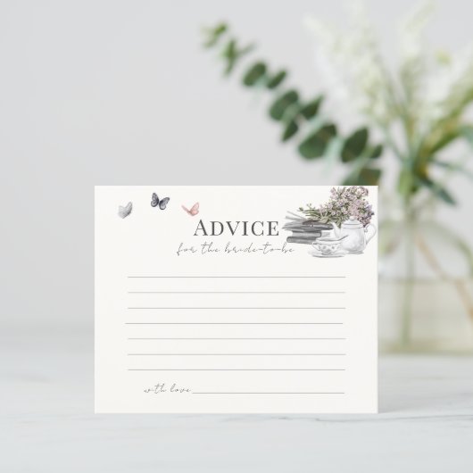チャプターブックティーパークブライダルシャワーアドバイスカード (スタンド正面)