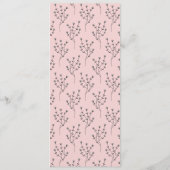 チャプターブックピンクブライダルシャワープログラム メニュー (裏面)