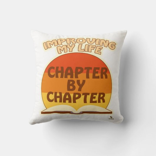 チャプター作家おもしろいスローガンで生活を改善 クッション (裏面)