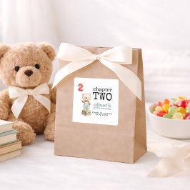 チャプター2ベアブック男子2歳の誕生日おめでとう スクエアシール