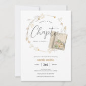 チャプター・ブックをテーマにした赤男女兼用ちゃんシャワー 招待状 (正面)