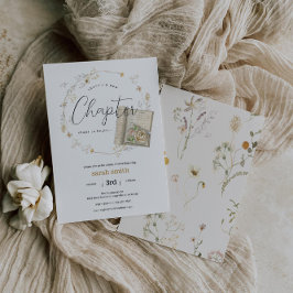 チャプター・ブックをテーマにした赤男女兼用ちゃんシャワー 招待状