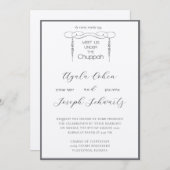 チャプパの下のユダヤ式結婚カード 招待状 (正面/裏面)