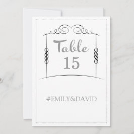 チャプパの下のユダヤ式結婚披露宴 テーブル番号 招待状