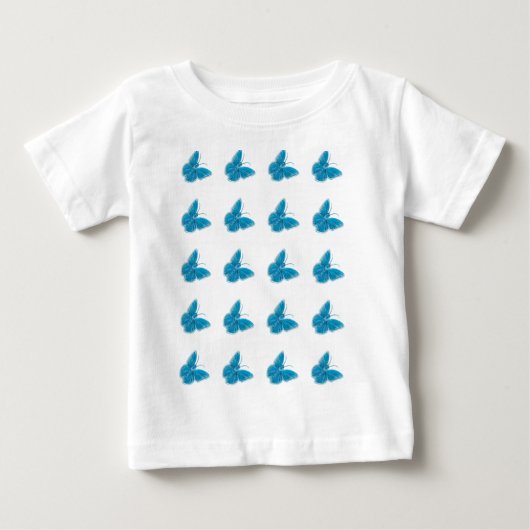 チャプマンズブルー飛んでいる蝶 ベビーTシャツ (正面)