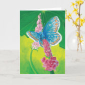 チャプマンブルーバタフライ(Polyommatus thersites) カード (黄色い花)