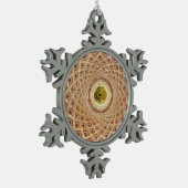 チャペルのキューポラの内部の眺め スノーフレークピューターオーナメント (左)