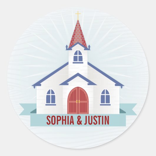 チャペルのステッカーへ ラウンドシール (正面)