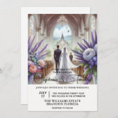 チャペルの新郎新婦 招待状 (正面/裏面)