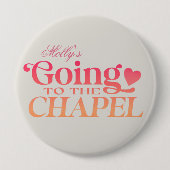 チャペルへ行く - オーダーメイドの花嫁一行デザイン 缶バッジ (正面)