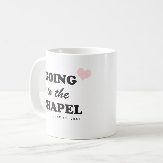 チャペルへ行く | レトロな70年代風の花嫁 コーヒーマグカップ (正面左)