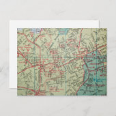 チャペルヒルカーボロNCヴィンテージマップ葉書 ポストカード (正面/裏面)