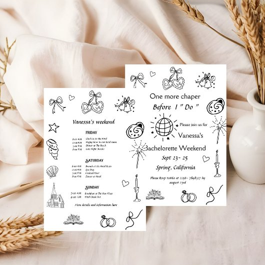 チャペルブックの前の1章バチェロレッテ 招待状