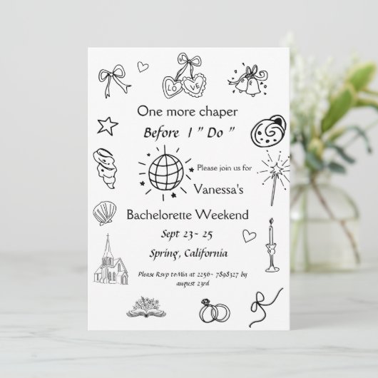 チャペルブックの前の1章バチェロレッテ 招待状 (スタンド正面)