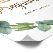 チャペルプログラム用のユーカリの結婚式看板 ポスター (角)