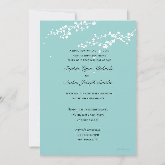 チャペル結婚式招待状 招待状 (裏面)