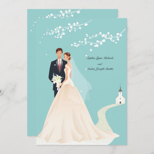 チャペル結婚式招待状 招待状 (正面/裏面)