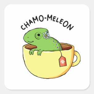 チャモメレオン動物茶プリンのステッカー スクエアシール