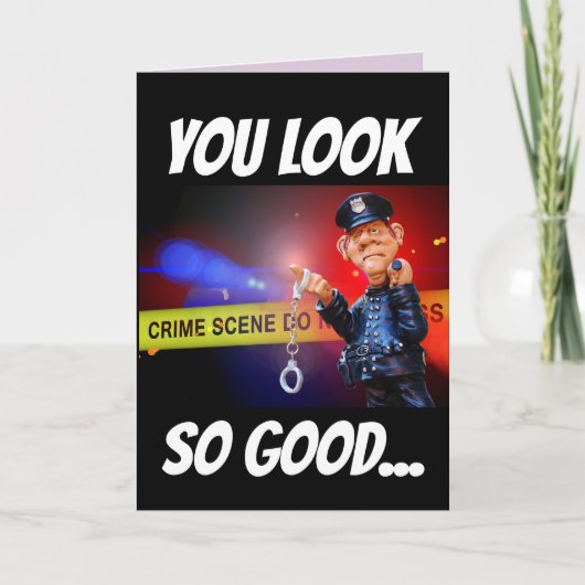 チャラい警察官 ロマンチック ユーモア 年賀状 カード (正面)