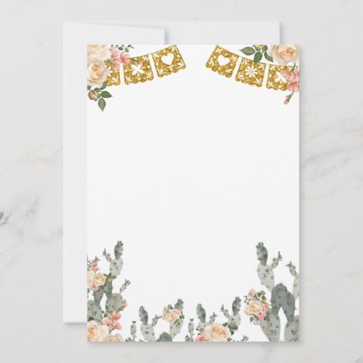 チャラアイボリーバラズセニョリタオンザウェイベイビーシャワー 招待状 (裏面)