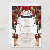 チャラキンセアノスウエスタンレッドローゼズブラックマリアチ 招待状 (正面)