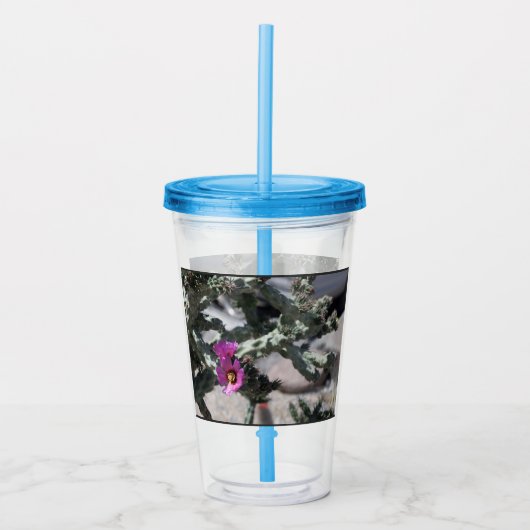 チャラサボテン開花 アクリルタンブラー (正面)