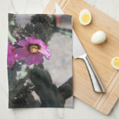 チャラサボテン開花 キッチンタオル (四つ折り)