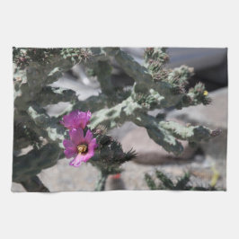 チャラサボテン開花 キッチンタオル