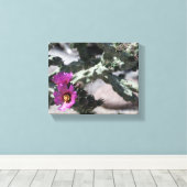 チャラサボテン開花 キャンバスプリント (インサイチュ (ウッドフロア))