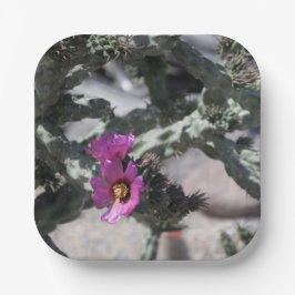 チャラサボテン開花 ペーパープレート