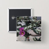 チャラサボテン開花 缶バッジ (正面&裏面)