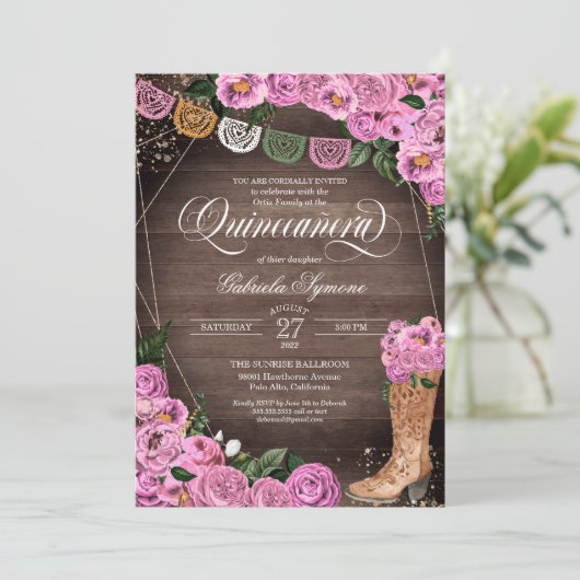 チャラピン素朴クロセス女性のカーボーイブーツキンセニェラ 招待状 (スタンド正面)