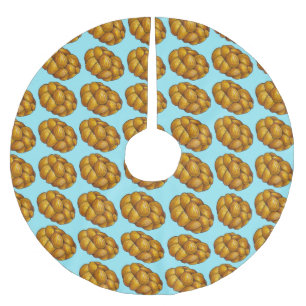 チャラブレッドハヌカーハヌカー（ユダヤ教の祭り）ユダヤの休日 ブラッシュドポリエステルツリースカート