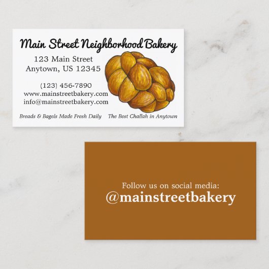 チャラーパンベーカリーベーカーユダヤ料理ベーキングクー 名刺 (正面/裏面)