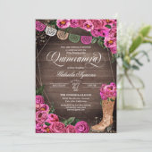 チャラ女性のカーボーイ素朴ピンクローズキンセニェラ 招待状 (スタンド正面)