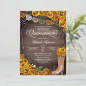 チャラ素朴女性のカーボーイイエローローズキンセアニラ 招待状 (スタンド正面)