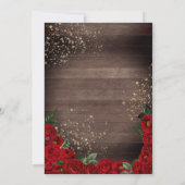 チャラ素朴女性のカーボーイブーツレッドローゼズキンセアニラ 招待状 (裏面)