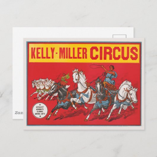 チャリオットレースの2人のサーカスのポスター ポストカード (正面/裏面)