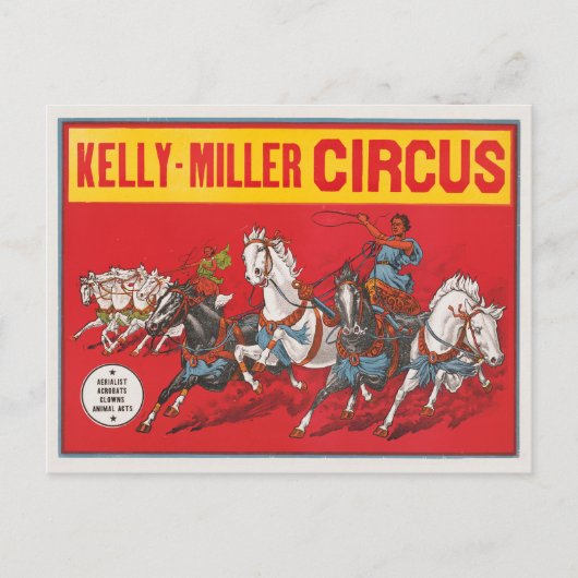 チャリオットレースの2人のサーカスのポスター ポストカード (正面)