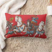 チャリオットレースの2人のサーカスのポスター ランバークッション (ブランケット)
