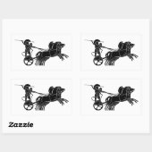 チャリオット、ギリシャレリーフ、 浮き彫りデザイン 長方形シール (シート)