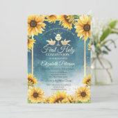 チャリスエレガントヒマワリ最初の聖餐式 招待状 (スタンド正面)
