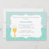 チャリスターコイズファーストホーリーコミュニオン招待状 招待状 (正面)