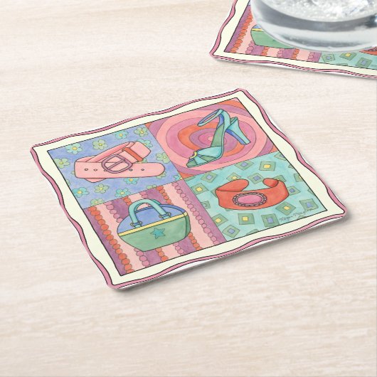 チャリティアザリスの女性のアクセサリー スクエアペーパーコースター (アングル)