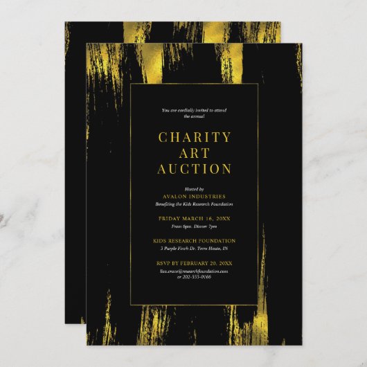 チャリティアートオークションパーティー 招待状 (正面/裏面)