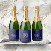 チャリティガラエレガントボール静かオークションブルー金ゴールド スパークリングワインラベル