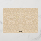 チャリティガラボールエレガントイベントネイビーブルー金ゴールド 箔招待状 (裏面)