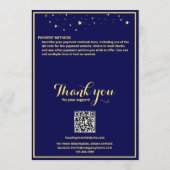 チャリティガラボールスポンサーシップカードブルー金ゴールドスター 案内状 (裏面)