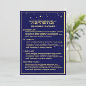 チャリティガラボールスポンサーシップカードブルー金ゴールドスター 案内状 (スタンド正面)